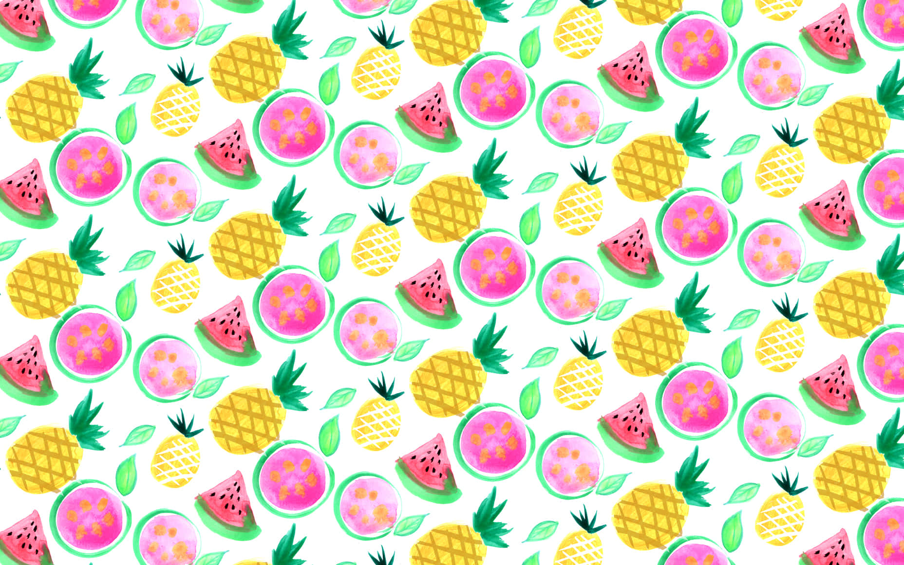 Bright, Crisp Pineapples on a Desktop. Wallpaper