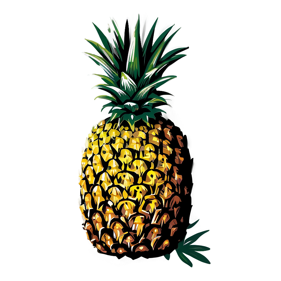 Pineapple Drawing Png Paa79 PNG