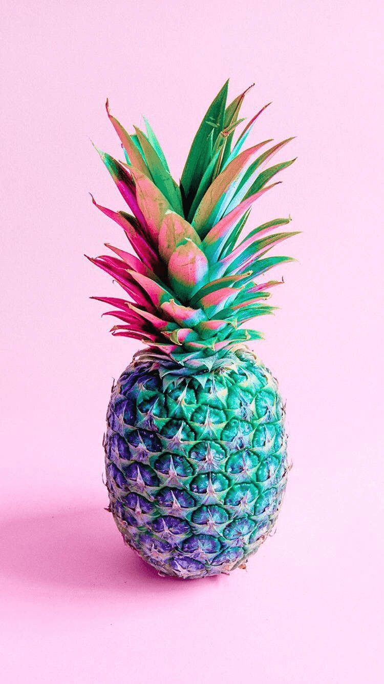 A Pineapple On A Pink Background Wallpaper