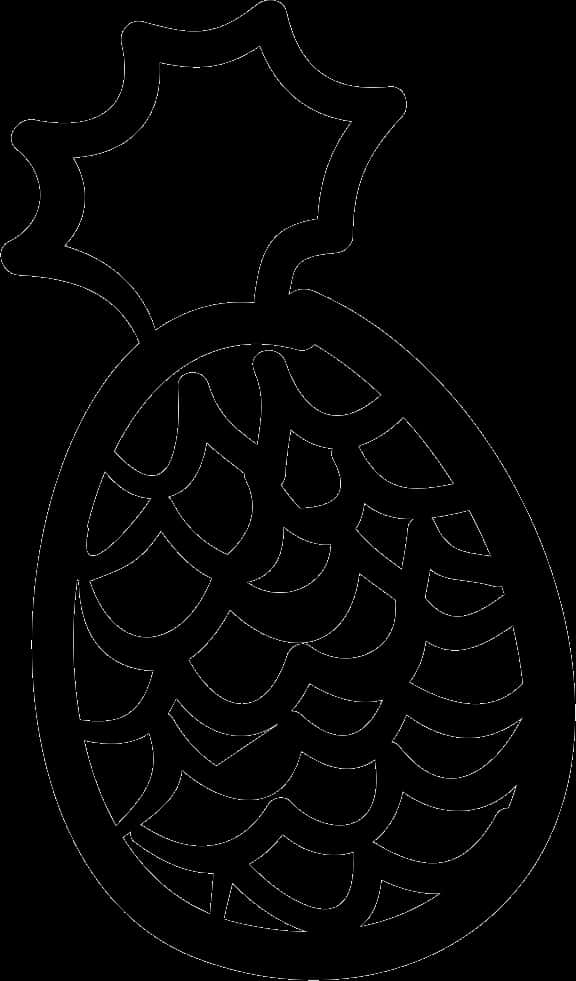 Pineapple Outline Art PNG
