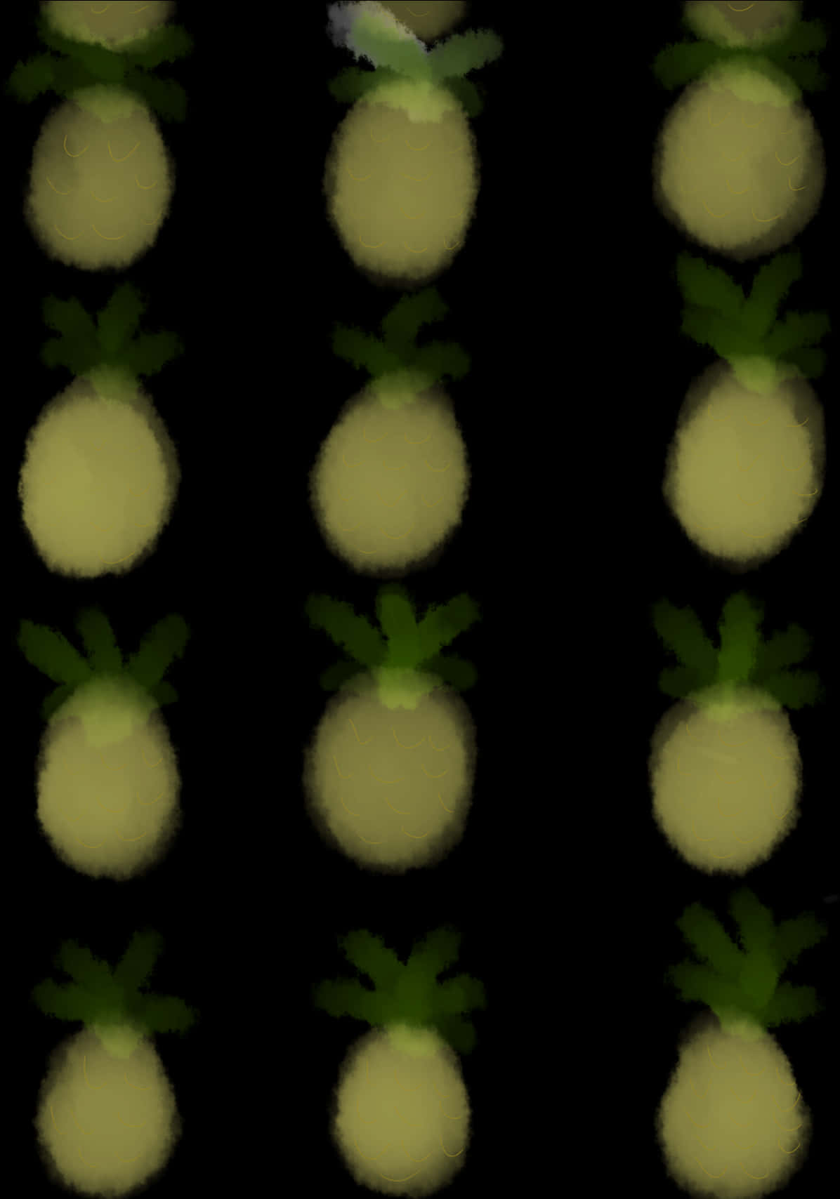 Pineapple Pattern Dark Background PNG