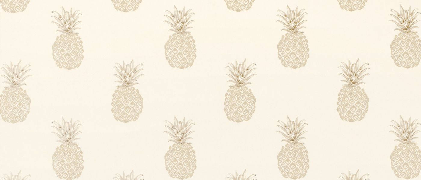 Gorgeous cream patterned pineapple wallpaper Wallpaper