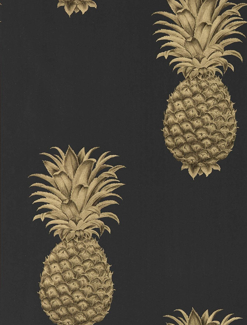 Svæv i sødmen af ananas sat mod en baggrund af sort og hvide striber. Wallpaper