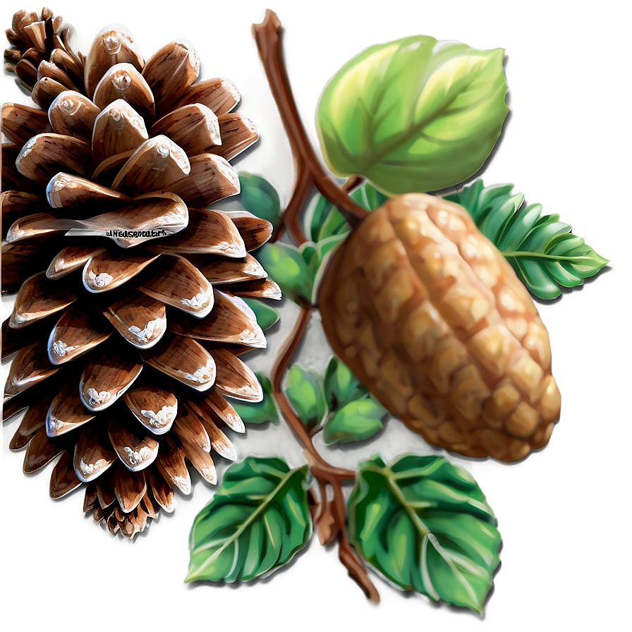 Pinecone And Acorn Combo Png Dmh28 PNG