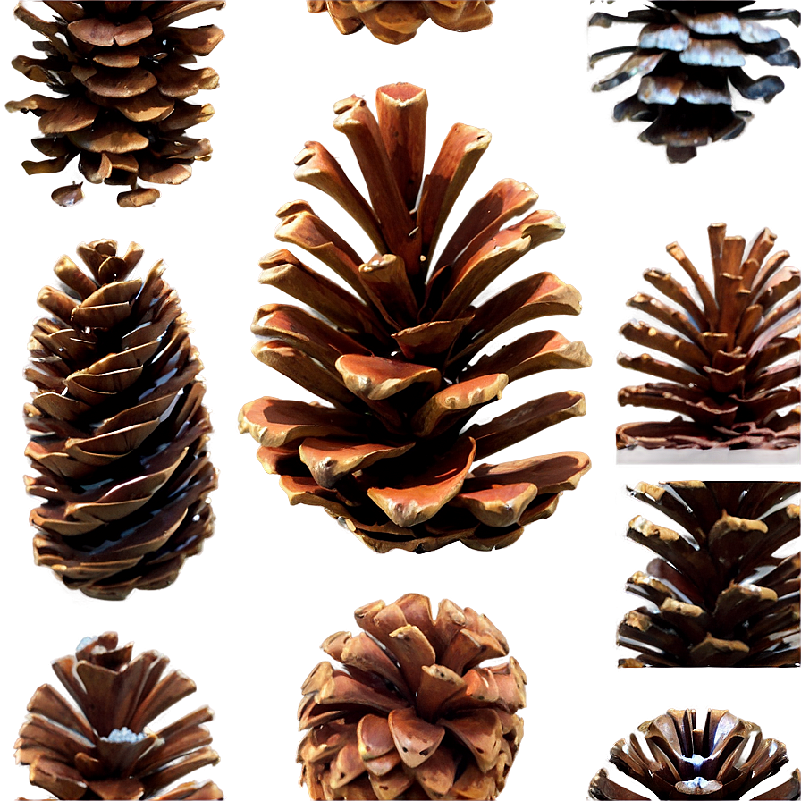 Pinecone Collection Set Png 06132024 PNG