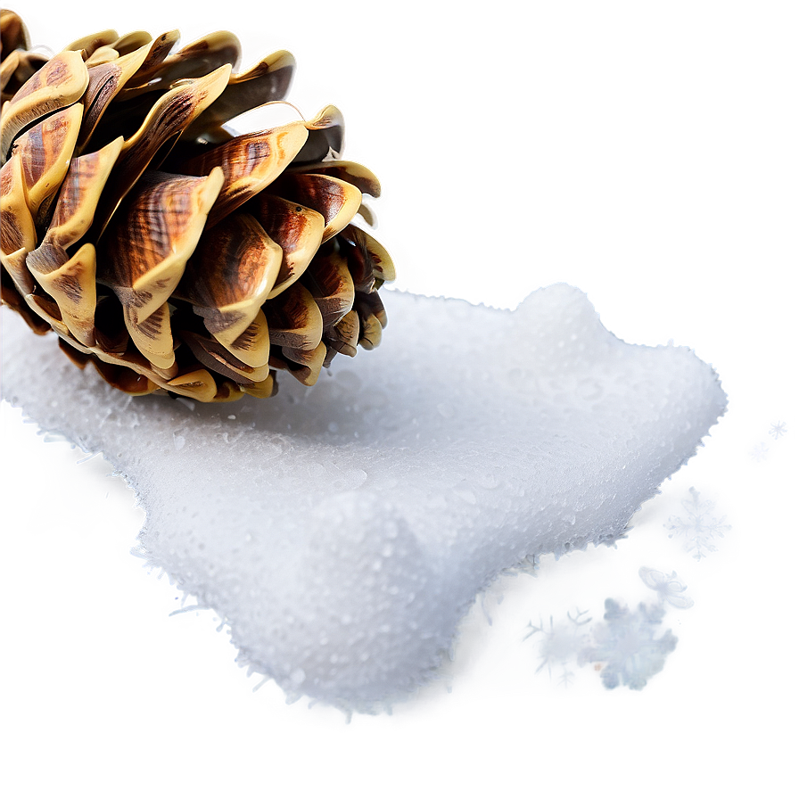 Pinecone In Snow Scene Png 06132024 PNG