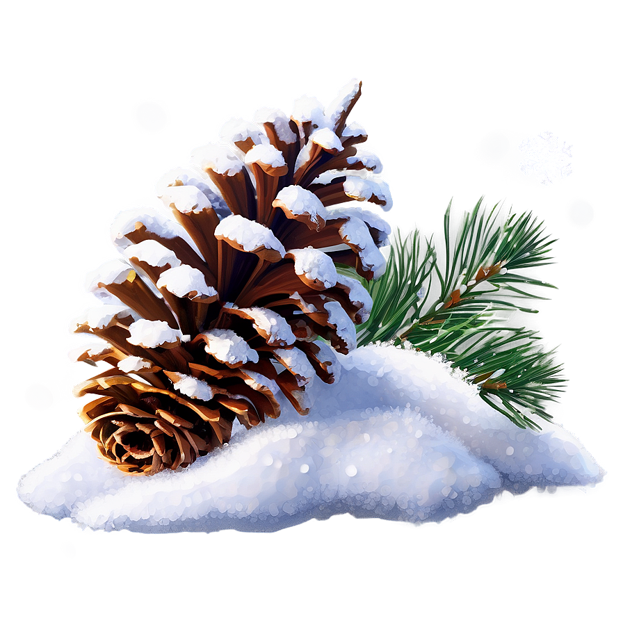 Pinecone In Snow Scene Png 61 PNG