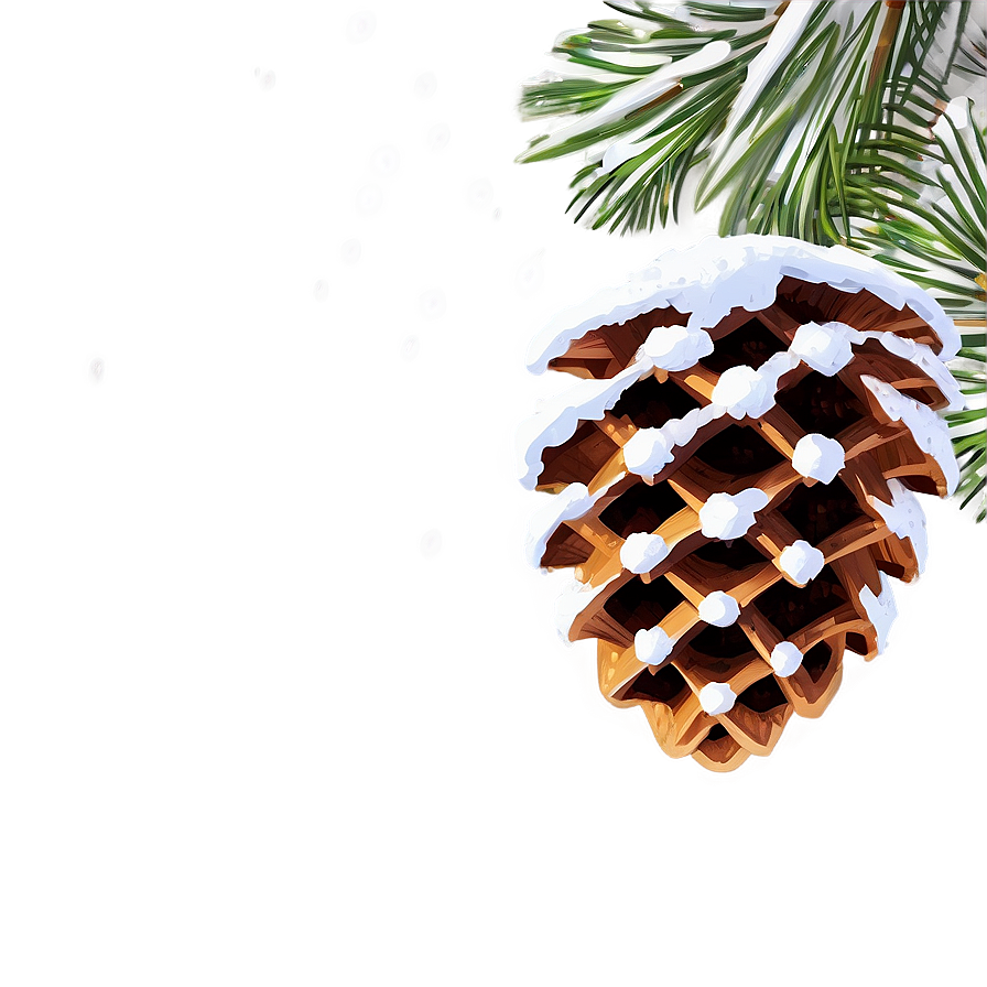 Pinecone In Snow Scene Png 86 PNG