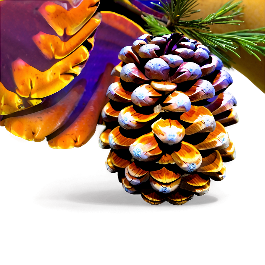 Pinecone In Vibrant Colors Png Fsg PNG