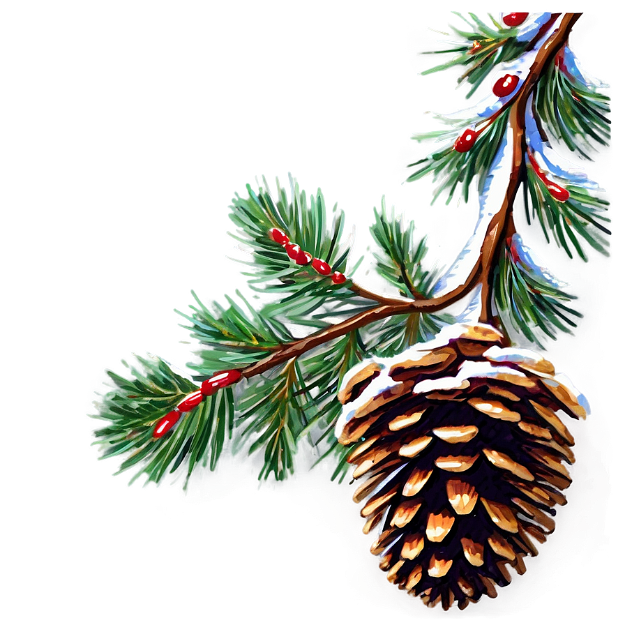 Pinecone With Berries Png Omv PNG