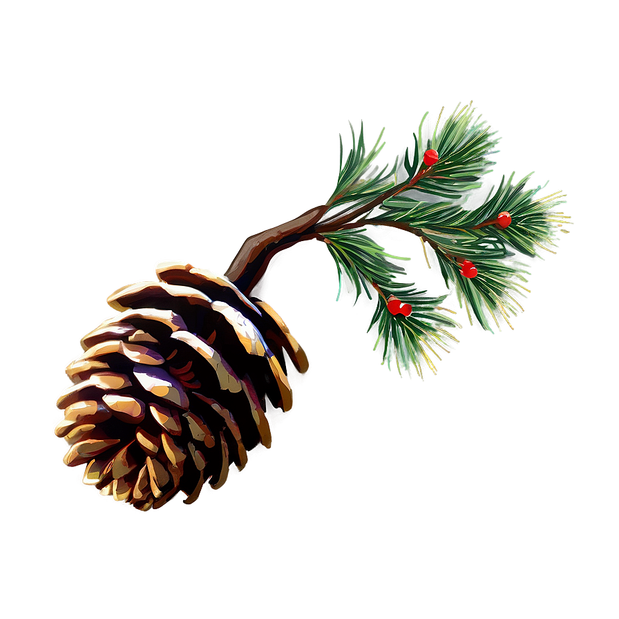 Pinecone With Branch Png Cgk PNG