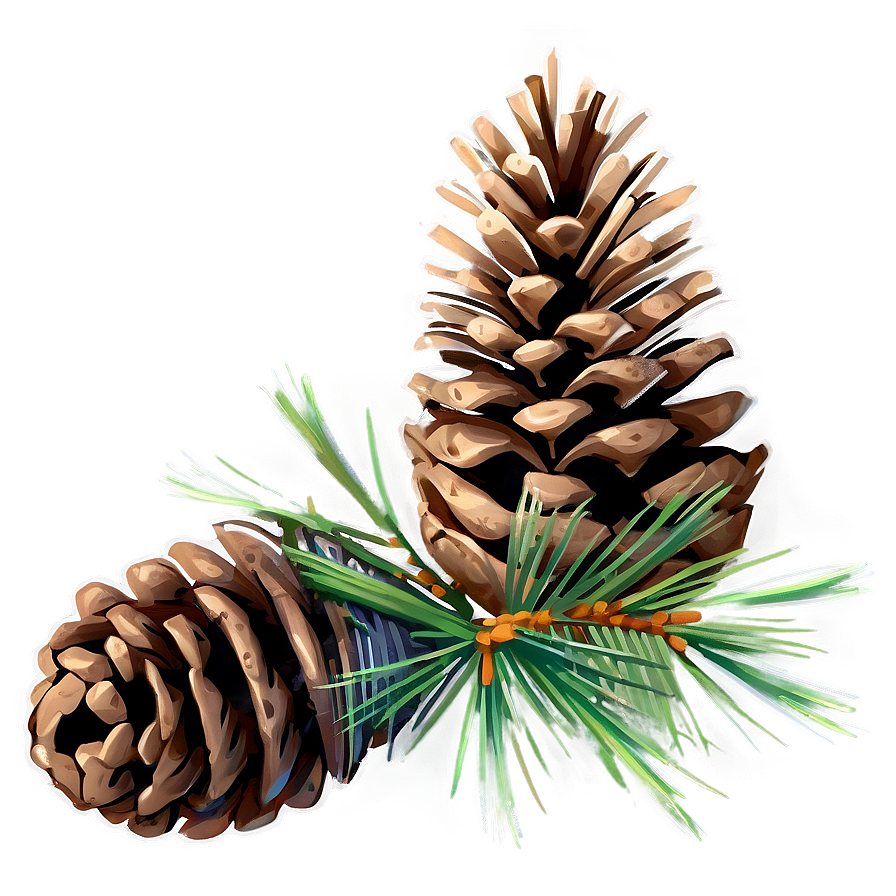 Pinecone With Pine Needles Png Awe96 PNG