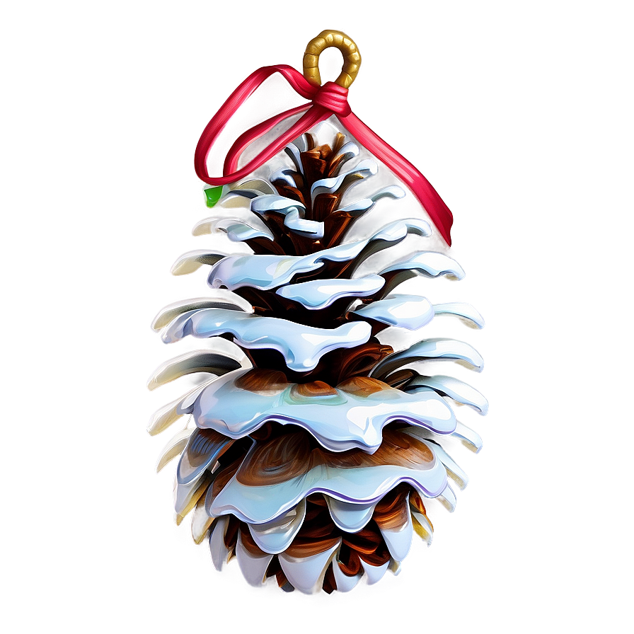 Pinecone With Snowflakes Png Jce76 PNG