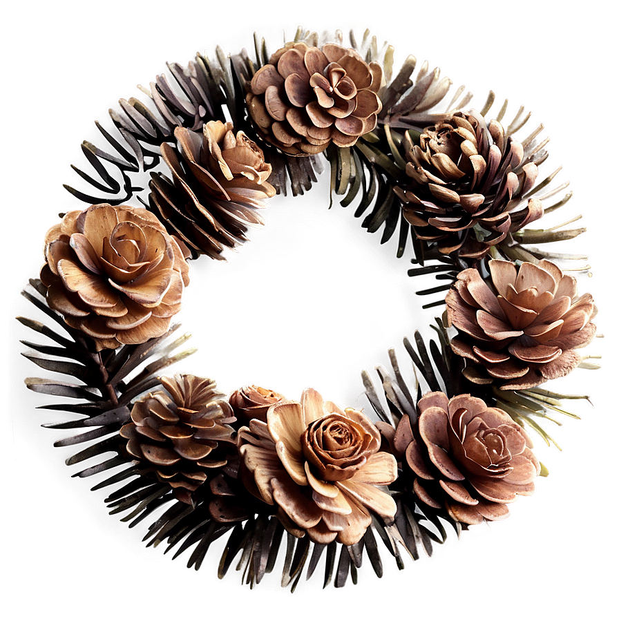 Pinecone Wreath Element Png 06132024 PNG