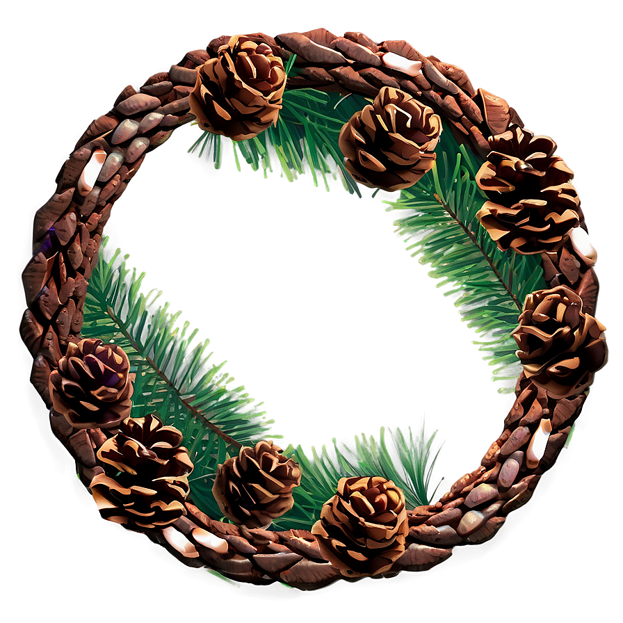 Pinecone Wreath Element Png 17 PNG