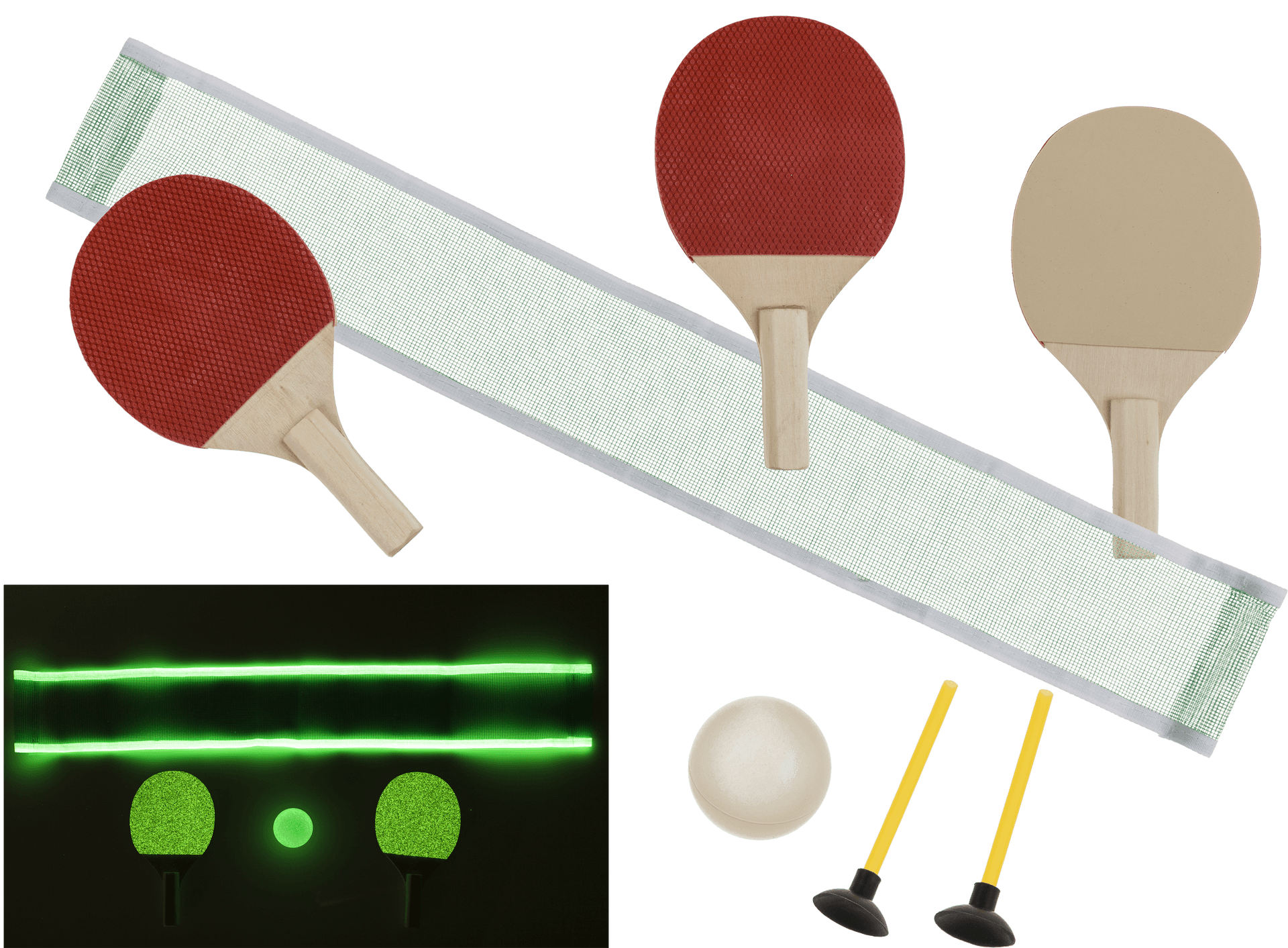 Ping Pong Equipmentand Glowing Table PNG