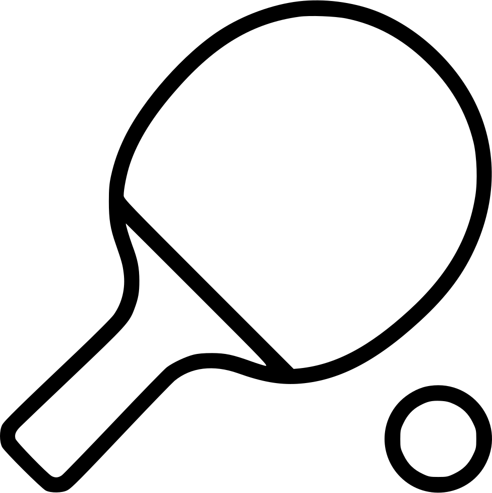 Ping Pong Paddle And Ball_ Silhouette PNG