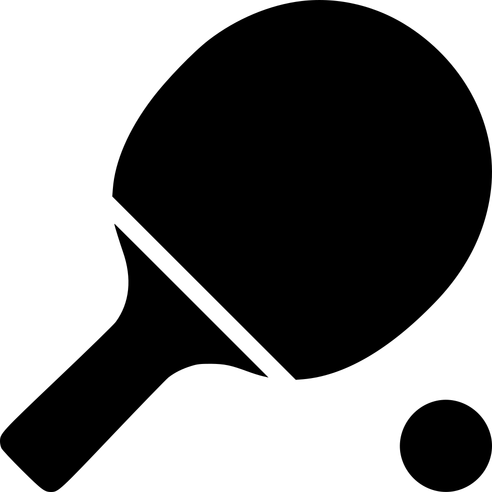 Download Ping Pong Paddle And Ball_ Silhouette | Wallpapers.com