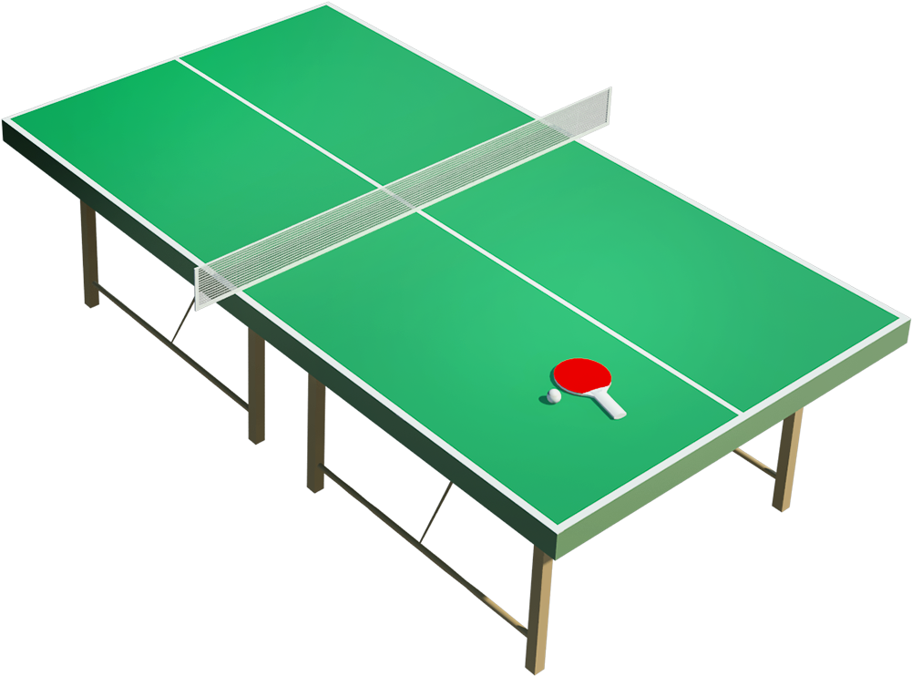 Ping Pong Tableand Equipment PNG