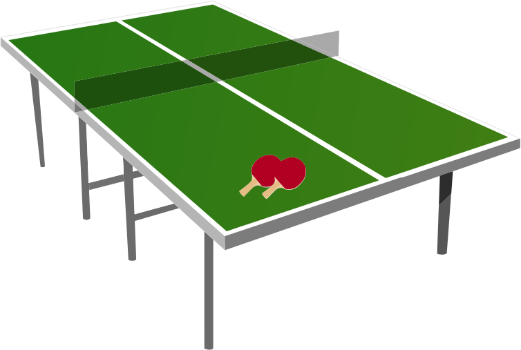 Ping Pong Tableand Paddles PNG
