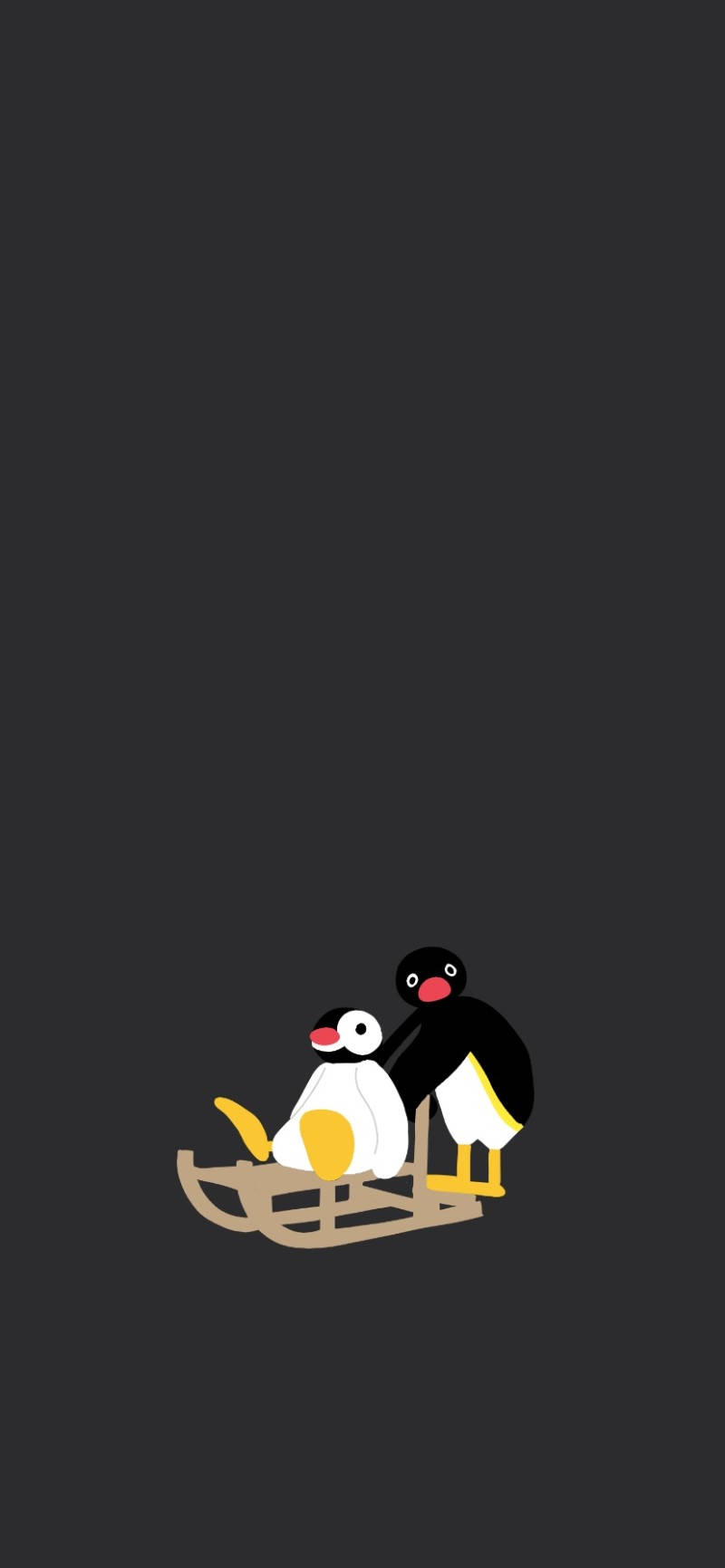 Pingu And Pinga Sledding Wallpaper