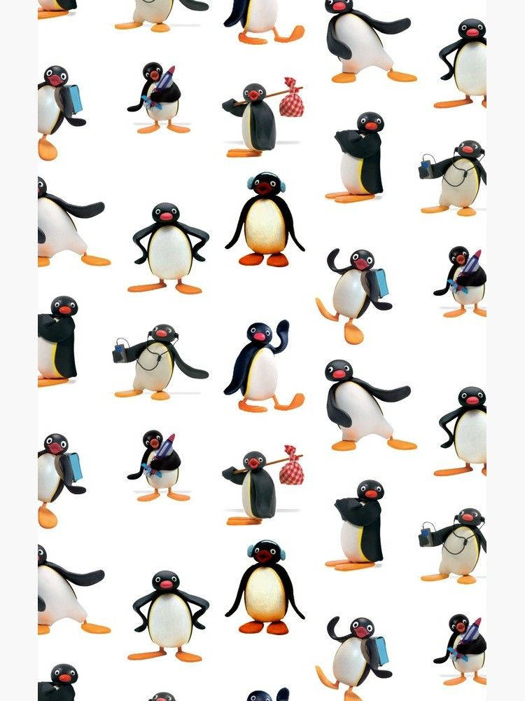 Pingu Cute Pattern Wallpaper