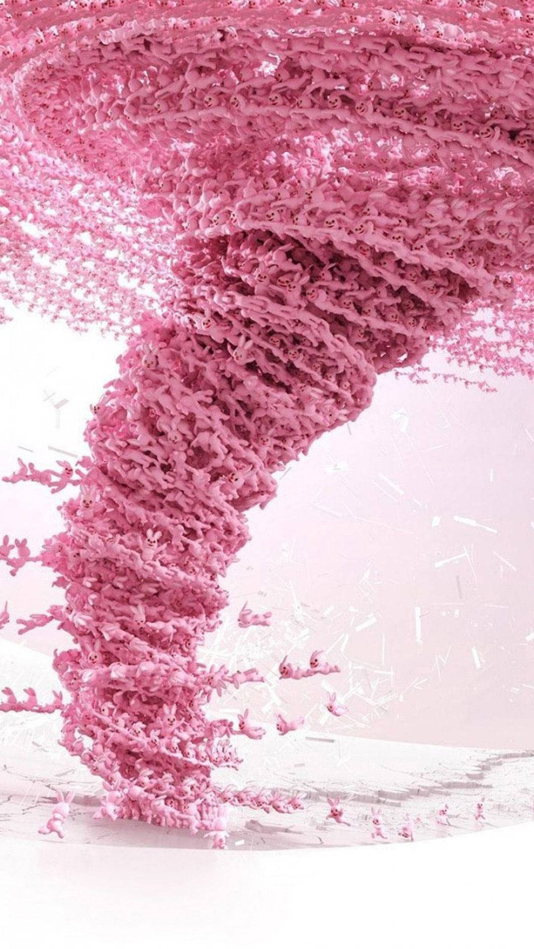 Pink 3D iPhone Blossom Tornado Wallpaper