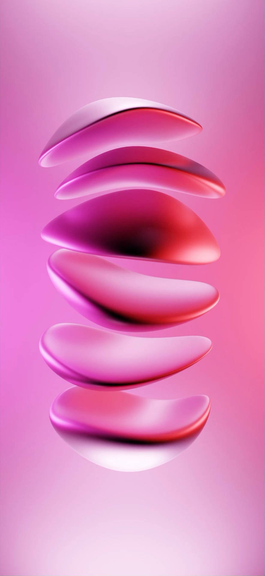 Pink 3D iPhone Curved Pads Wallpaper