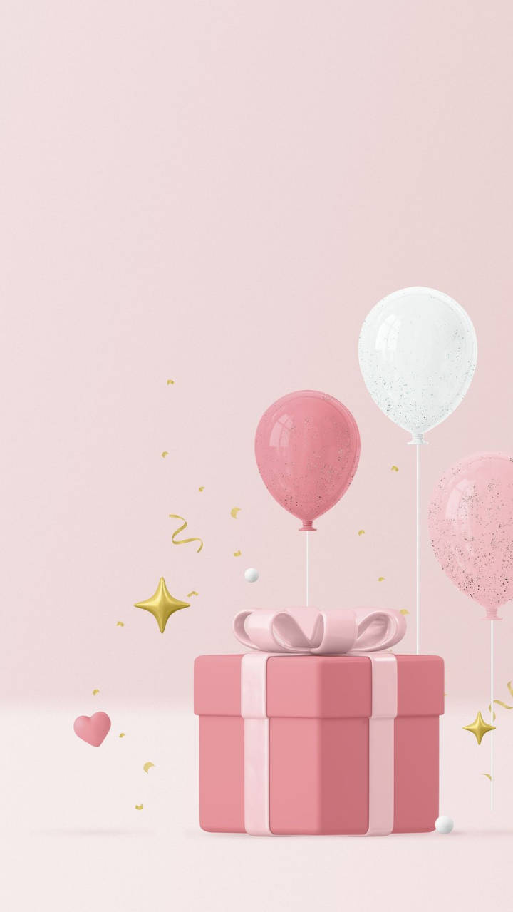 Pink 3D iPhone Gift Box Wallpaper