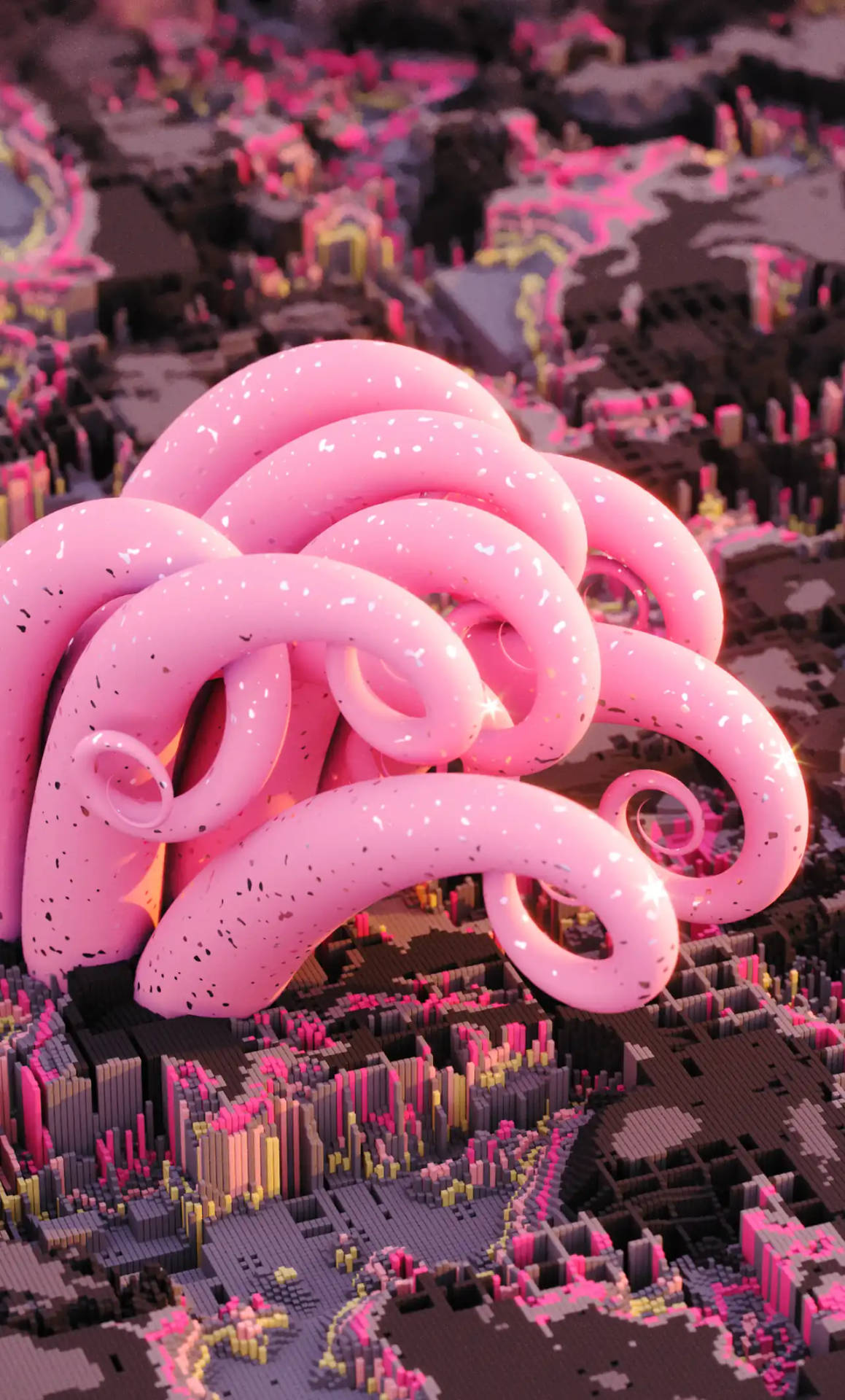 Tentáculosen 3d Para Iphone En Color Rosa Fondo de pantalla