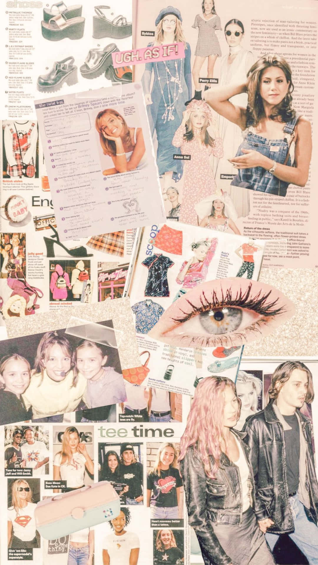 Nyd den nostalgi fra 90'erne med denne rosa estetik. Wallpaper