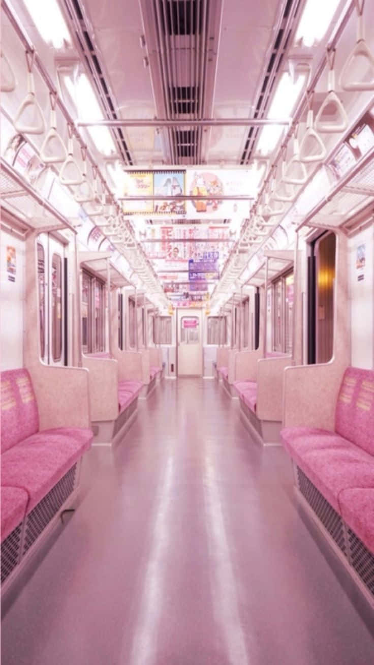 Interiordel Tren Del Metro Rosa Fondo de pantalla