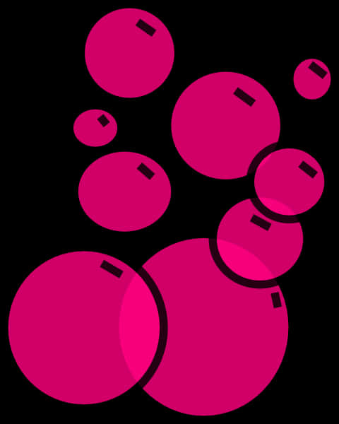 Pink Abstract Bubbles Vector PNG