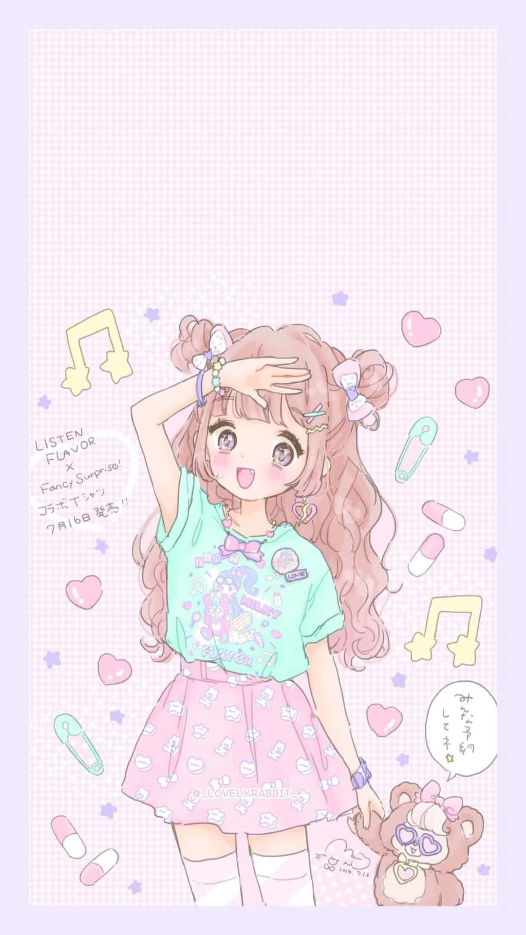 Pink Aesthetic Anime Phone Pastel Girl Wallpaper