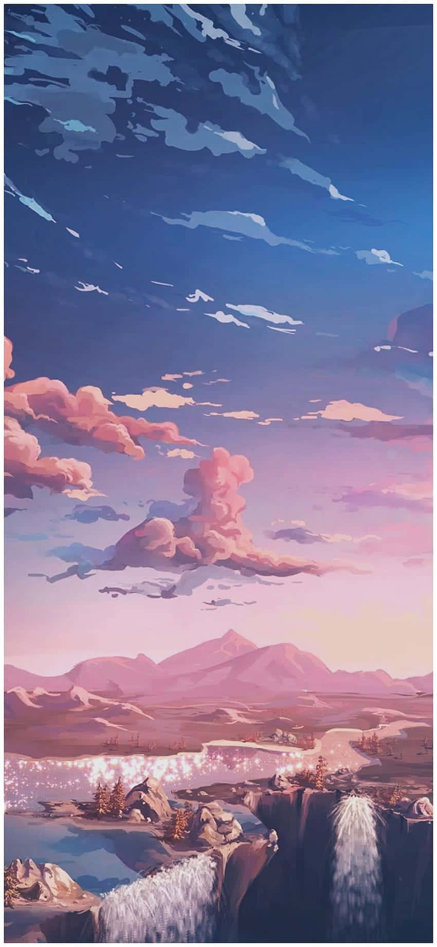 Drømmendelyserødt Æstetisk Anime-telefon ✨ Wallpaper