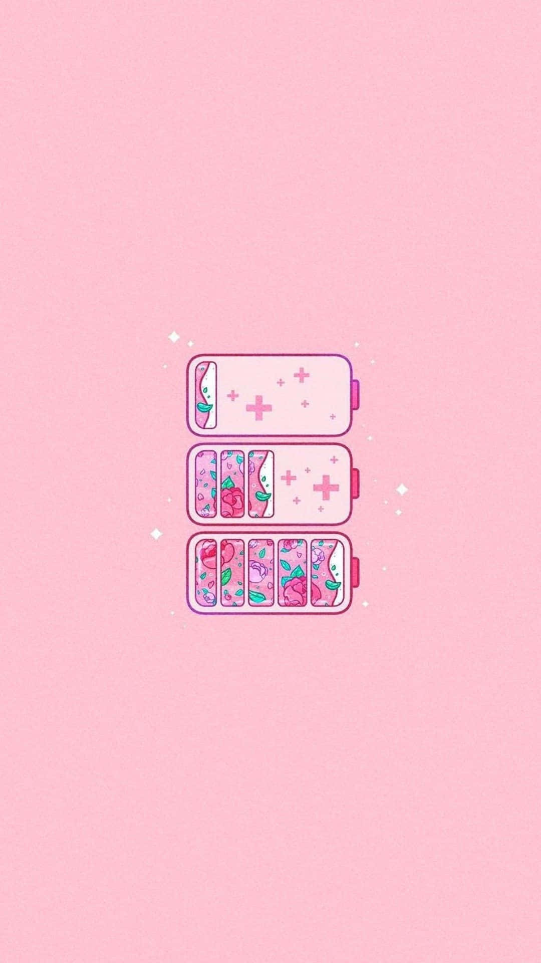 Pink Aesthetic Anime Phone Batteries Wallpaper