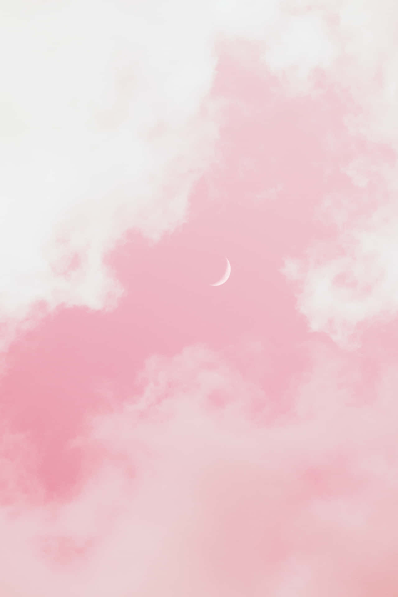 Sfondoestetico Rosa Con Mezza Luna Crescente.
