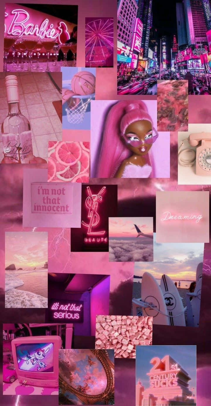Pink Aesthetic Collage Teen Trends Wallpaper