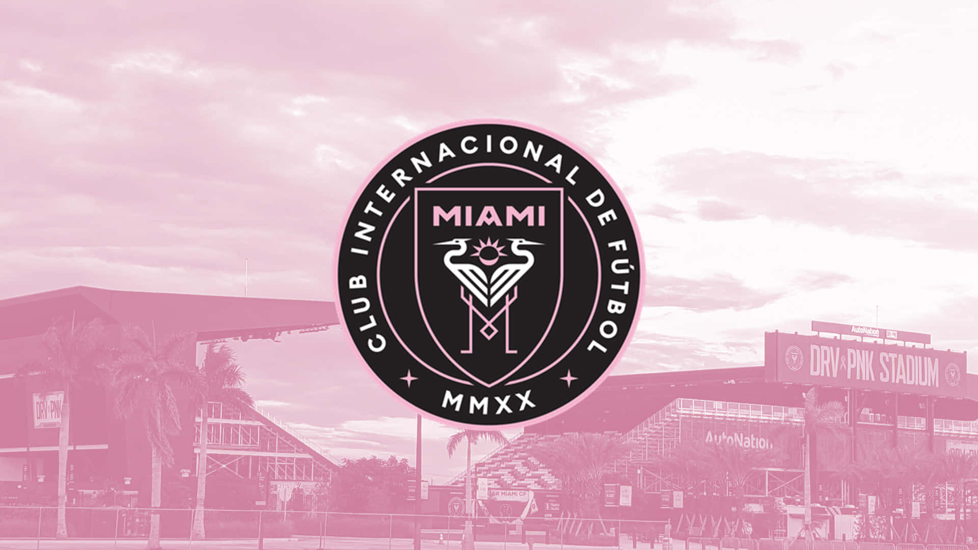 Diseñooficial Del Logo De Inter Miami Fc En Estética Rosada Aesthetic. Fondo de pantalla