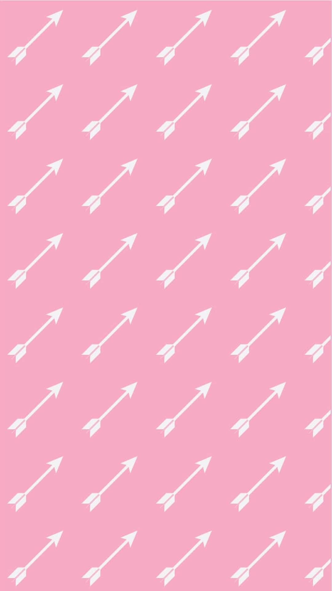 White Arrows Pattern In Pink Aesthetic iPhone Wallpaper