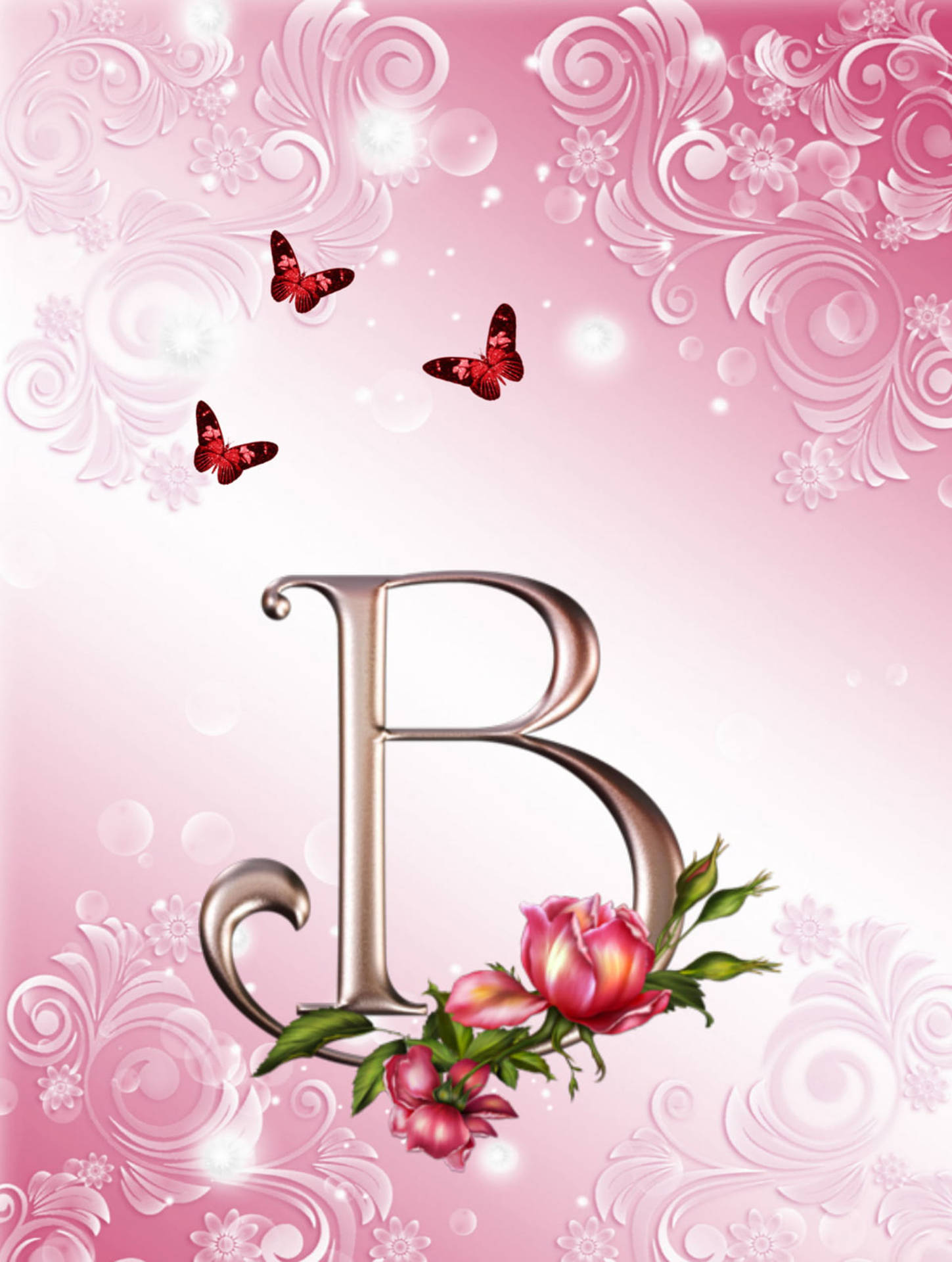 Pink Aesthetic Letter B