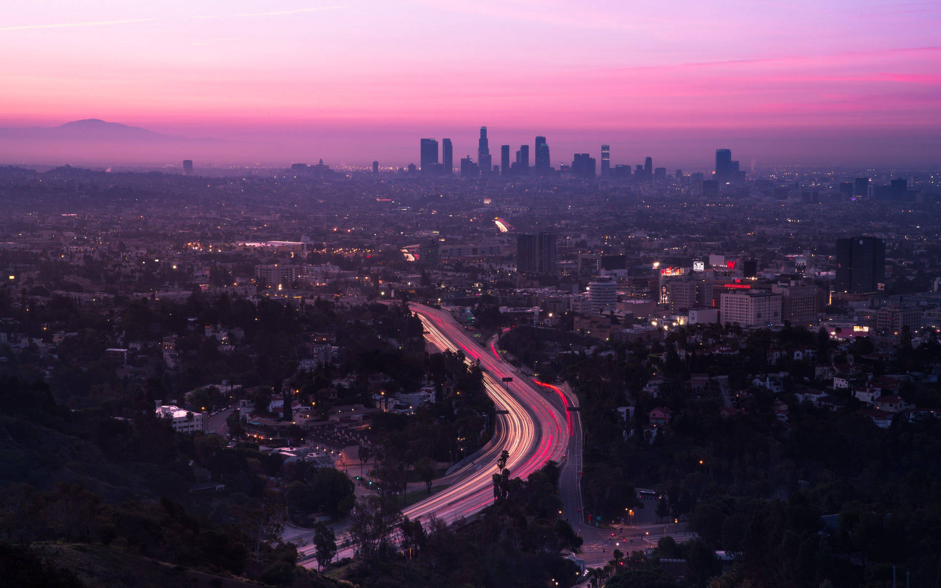 Pink Aesthetic Los Angeles Sunset Wallpaper
