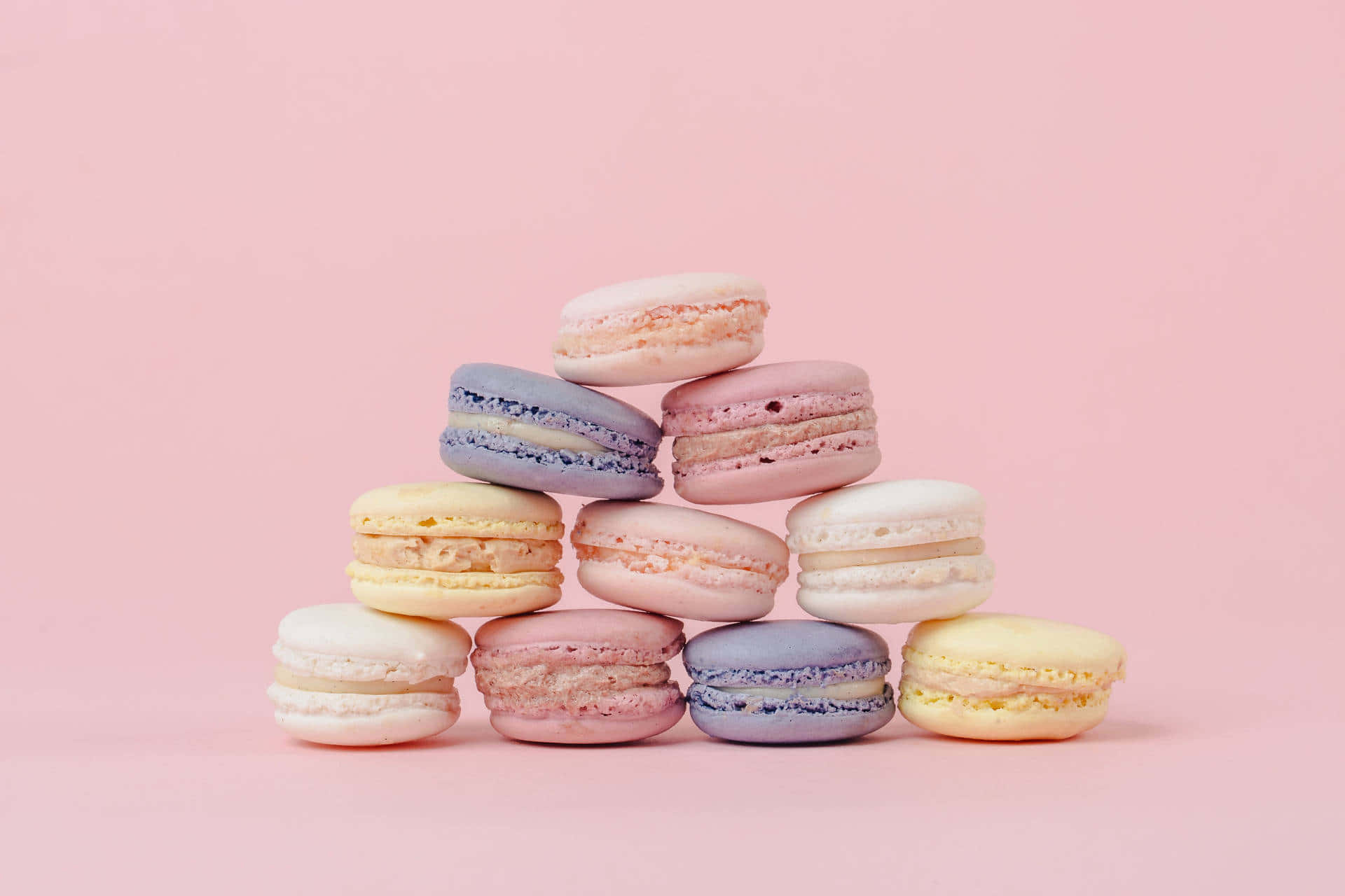 Pink Aesthetic Pile Of Macaron Picture