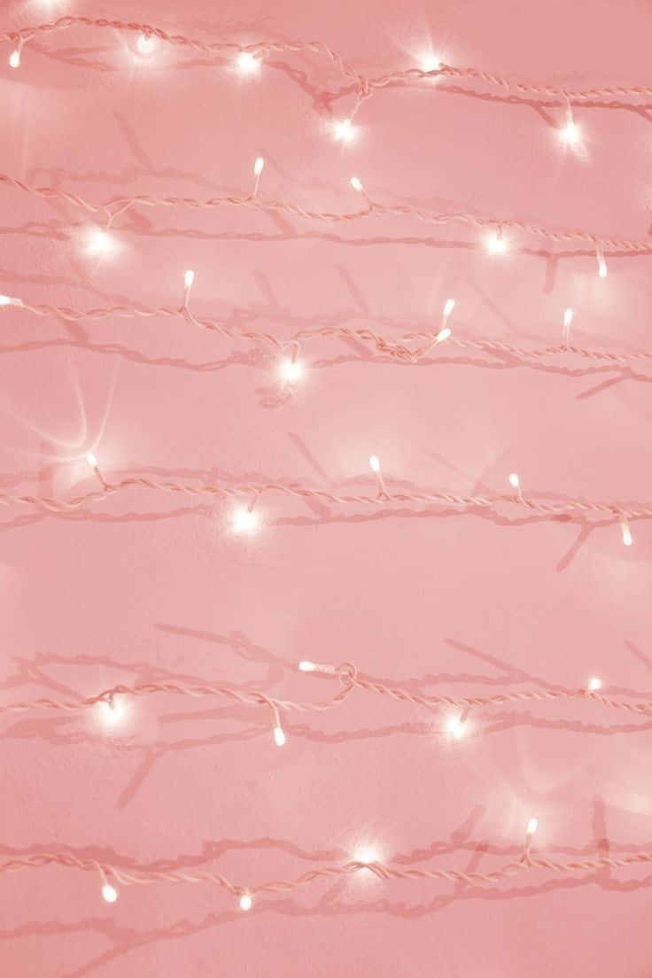 Pink Aesthetic Wall With Lights pictures