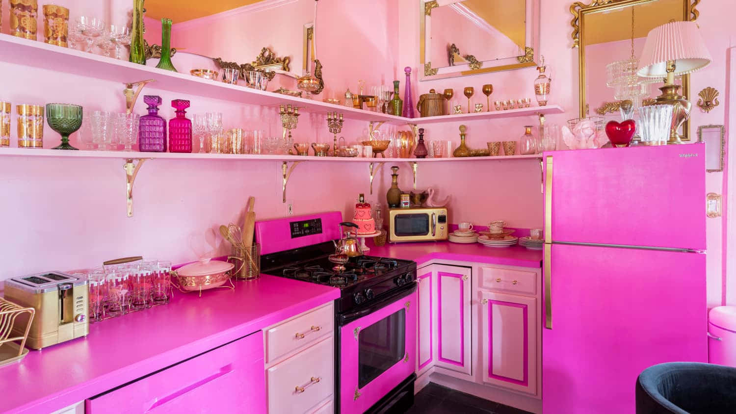 Immaginedi Una Cucina Estetica Rosa.