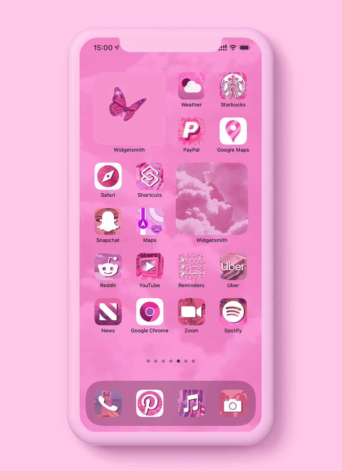 Immagineper Cellulare Con Tema Estetico Rosa