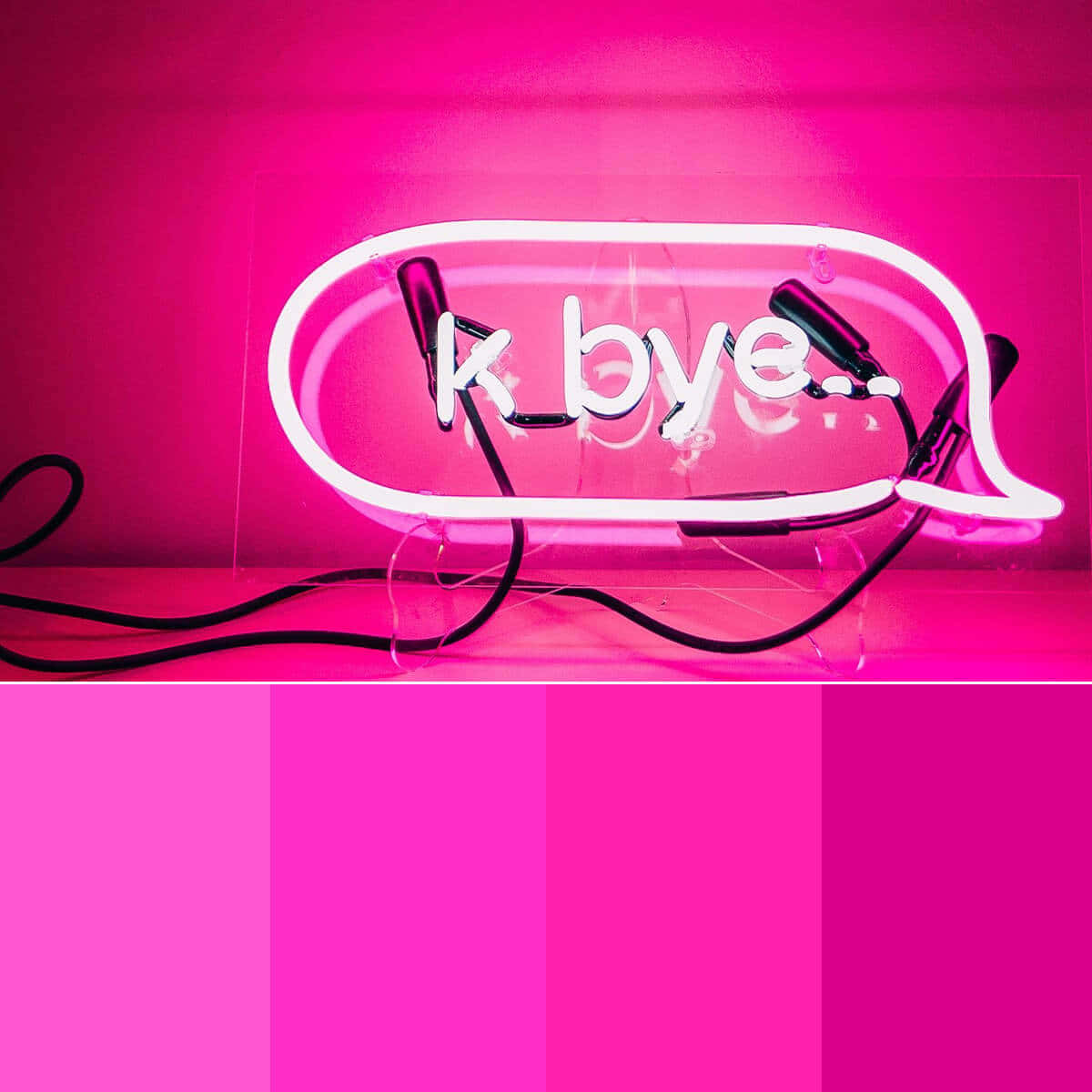 Pink Æstetisk K Bye Neon Sign Billede Tapet