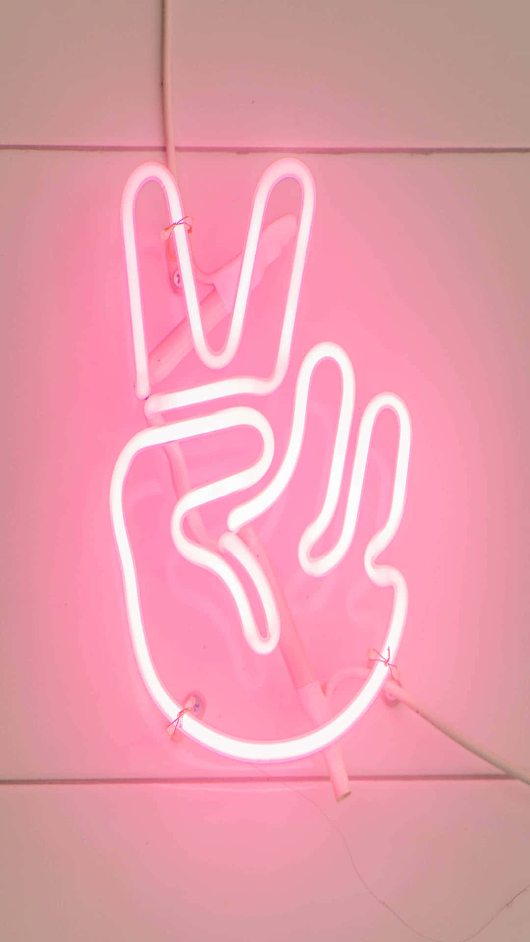 Rosaästhetisches Peace-zeichen Neon-bild