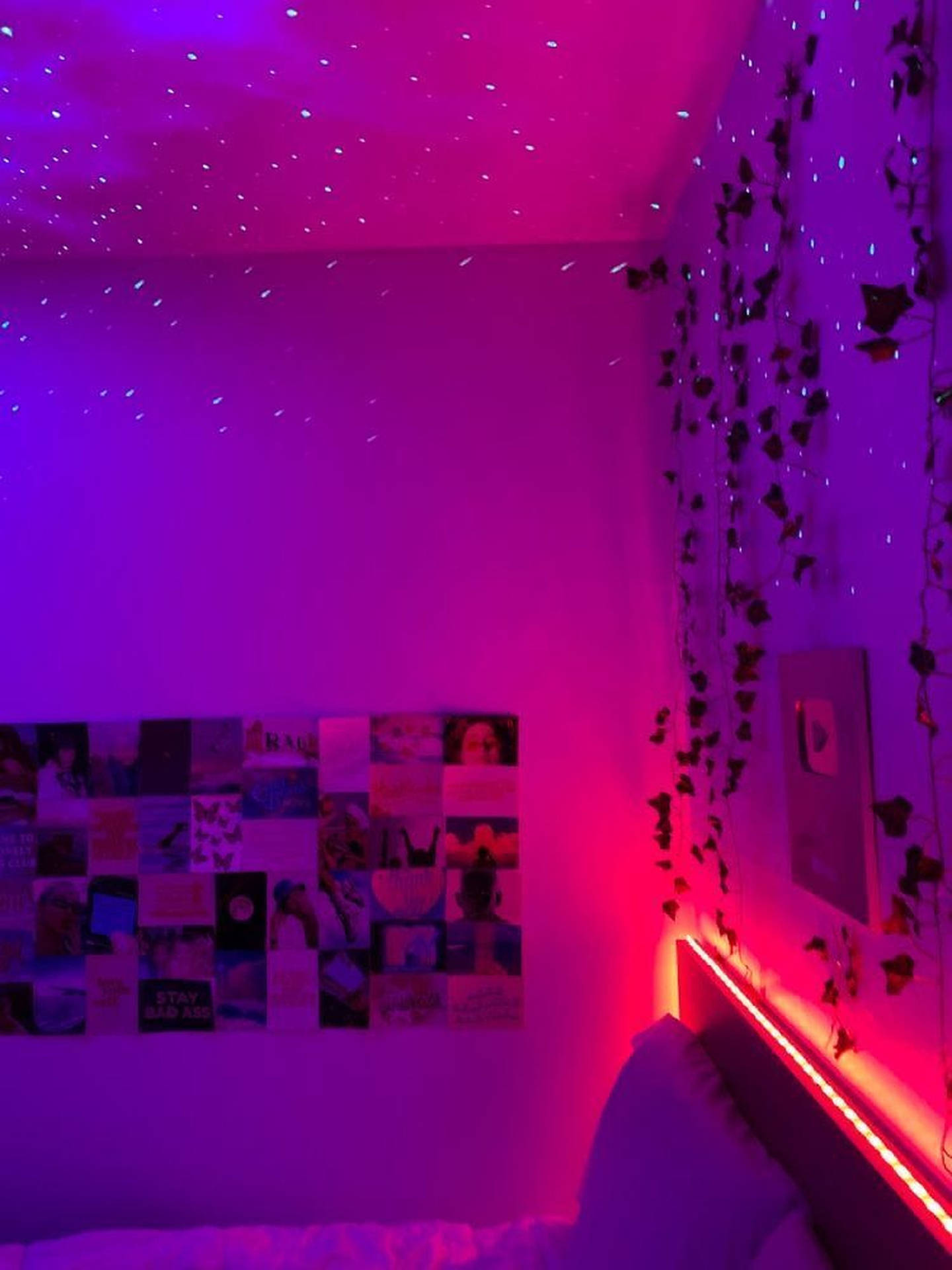 Pink Aesthetic Room Led Light Wallpaper
