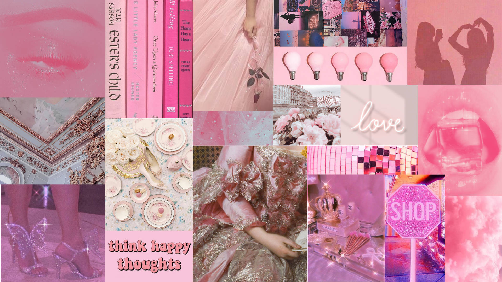 Pink Aesthetic Tmblr Laptop Collage Wallpaper